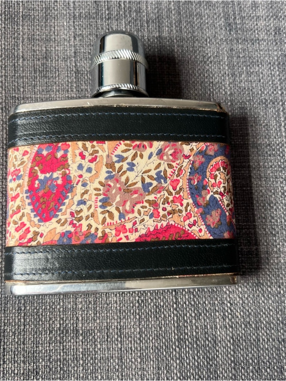 Liberty of London stainless Leather Hip Flask 4 ounce made in England vintage - Picture 2 of 12